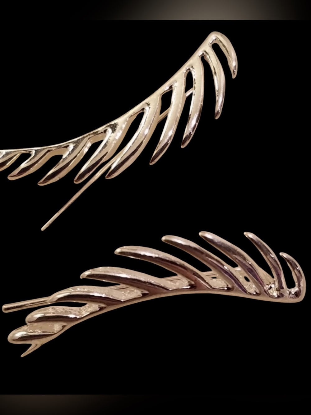 Stella & Dot Sterling Silver Wing Ear Climbers. NIB - Picture 2 of 6